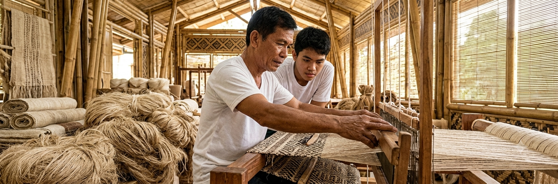 Traditional abaca weaving in Bataan